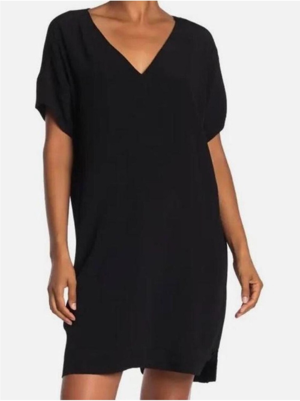 Madewell Novel Shift V-Neck Black Dress size Large